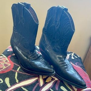 Vintage Y2K Guess Georges Marciano Black Shortie Cowboy Boots 6B